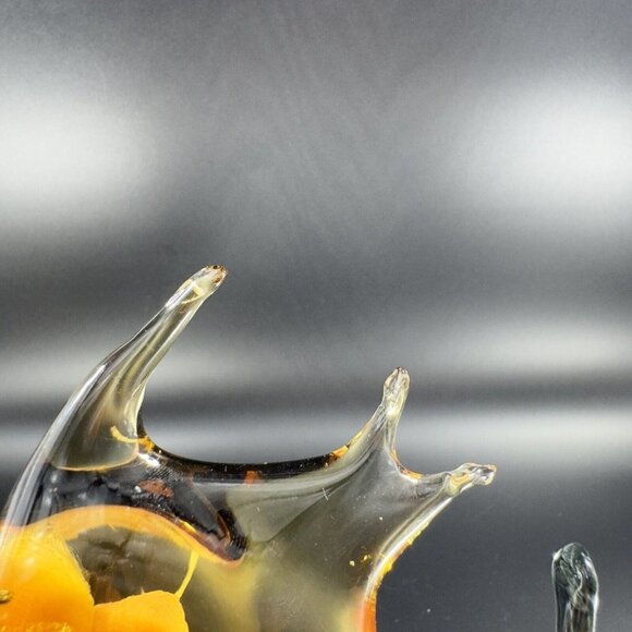 Venetian Hand Blown Fish Art Glass Figurine Hand Made In Italy Amber Smokey VTG - Picture 7 of 14
